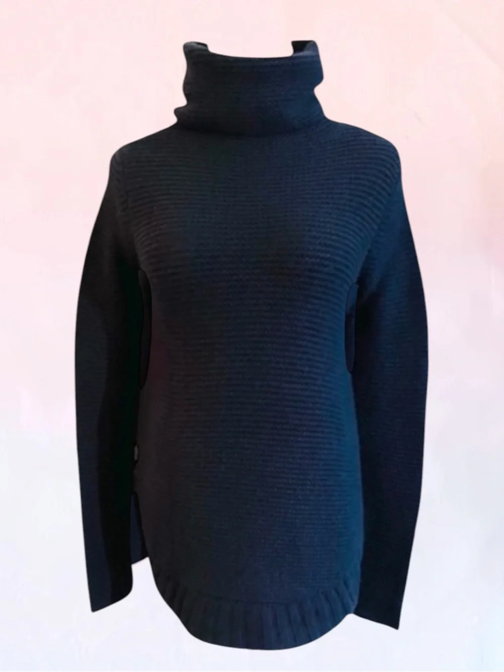 CALYPSO ST. BARTHS Navy Blue 100% Cashmere Turtleneck Sweater Size XS